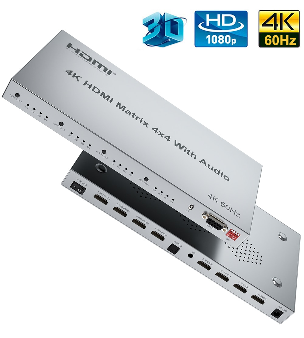 HDMI Ʈ   , PS4 PC TV, 4x4, HDR, 3D, 1080P, HDMI 2.0 ó ø, 4 in 4 Out, HDCP2.2, EDID, RS232, 4K @ 60H